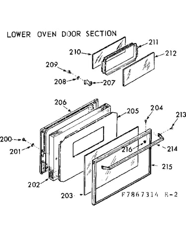 Lower oven door section