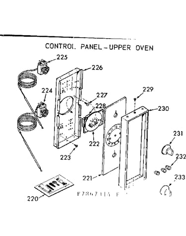 Control panel, upper oven