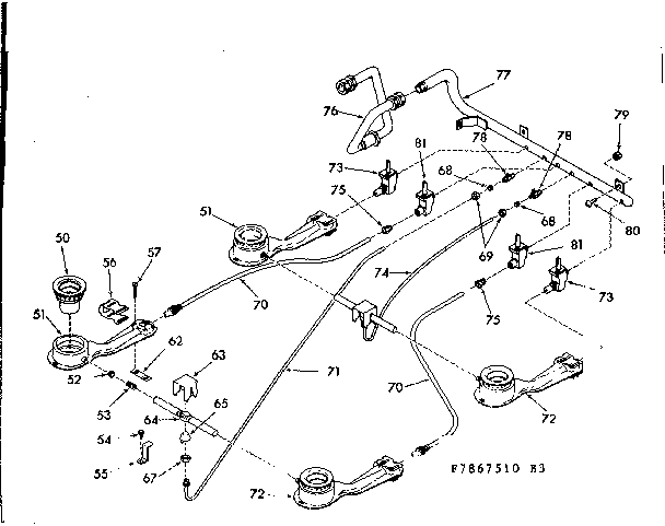 Top burner section