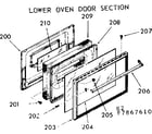 Kenmore 1037867660 lower oven door section diagram