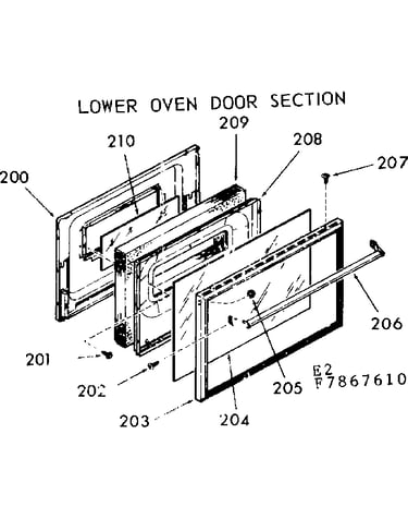 Lower oven door section