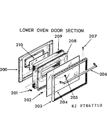 Lower oven door section