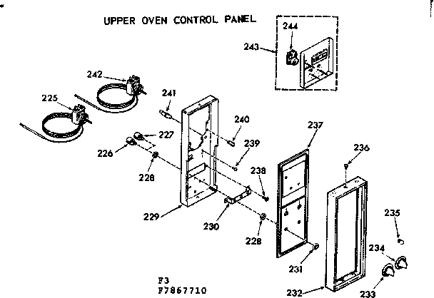 Upper oven control panel