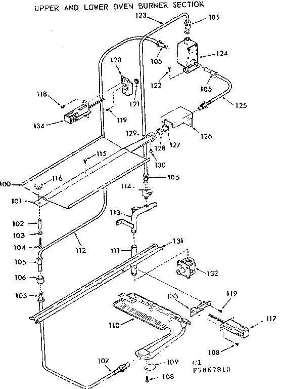 UPPER AND LOWER OVEN BURNER SECTION