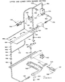 Upper and lower oven burner section