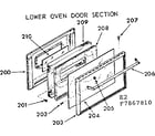 Kenmore 1037867810 lower oven door section diagram
