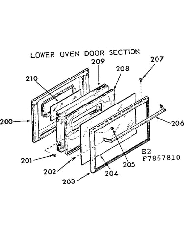 Lower oven door section