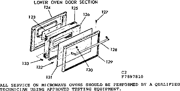 Lower oven door section