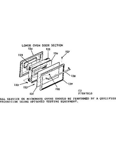 Lower oven door section