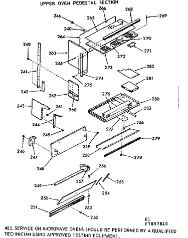 Upper oven pedestal section
