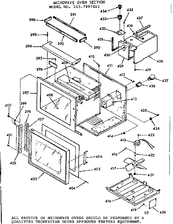 Microwave oven section