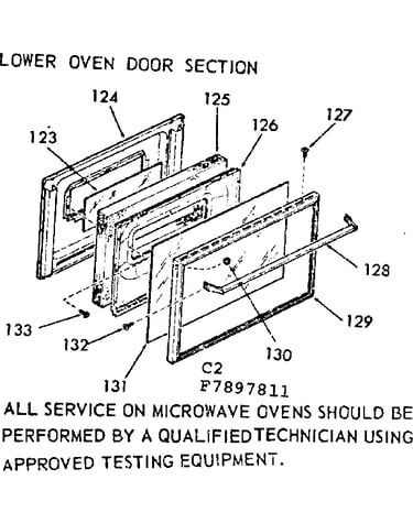 Lower oven door section