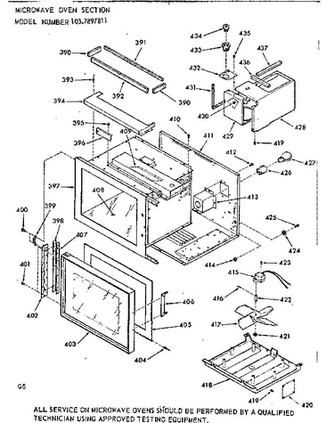 Microwave oven section