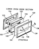 Lower oven door section