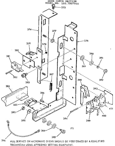 Door catch section