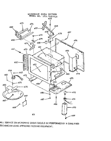 Microwave oven section