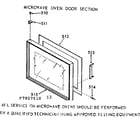 Kenmore 1037907910 microwave oven door section diagram