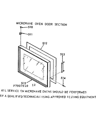 Microwave oven door section