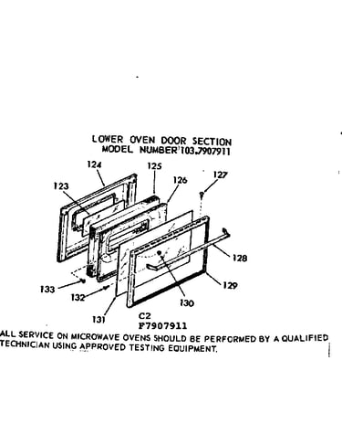 Lower oven door section
