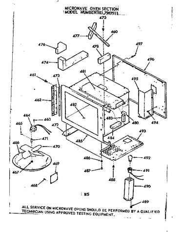 Microwave oven section