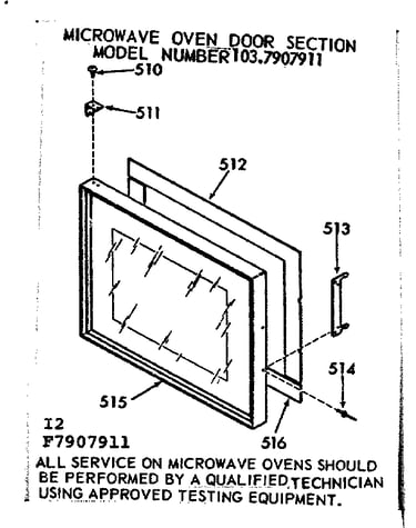 Microwave oven door section