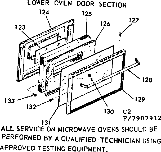 Lower oven door section