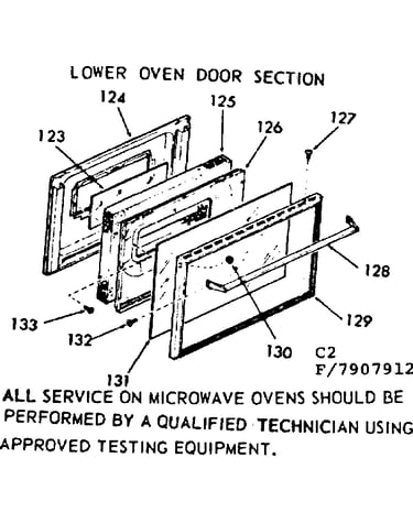 Lower oven door section