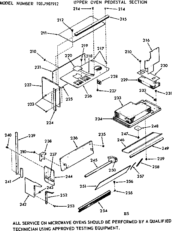 Upper oven pedestal section