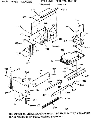 Upper oven pedestal section