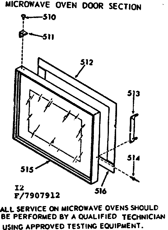Microwave oven door section