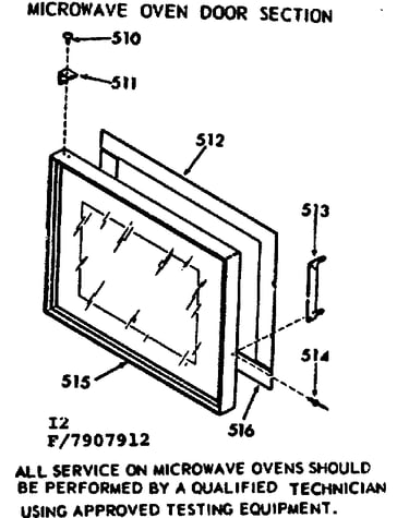 Microwave oven door section