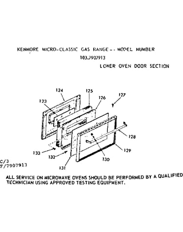 Lower oven door section