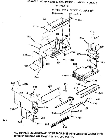 Upper oven pedestal section