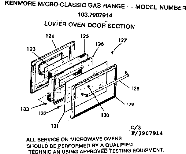 Lower oven door section