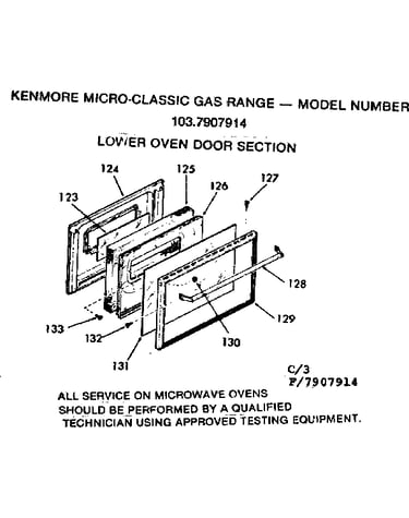 Lower oven door section