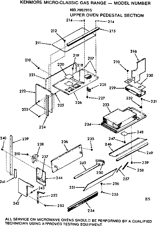 Upper oven pedestal section