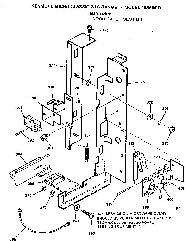 Door catch section