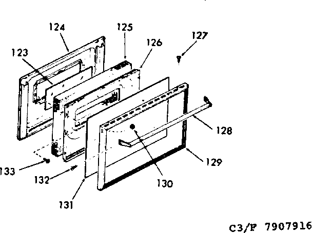 Lower oven door section