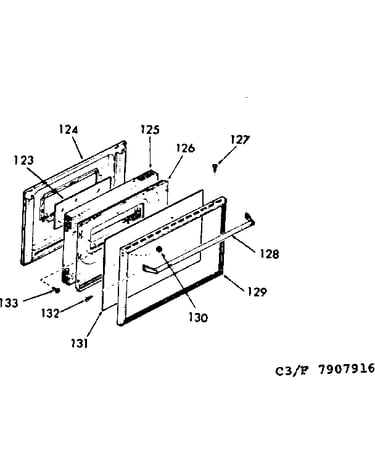 Lower oven door section