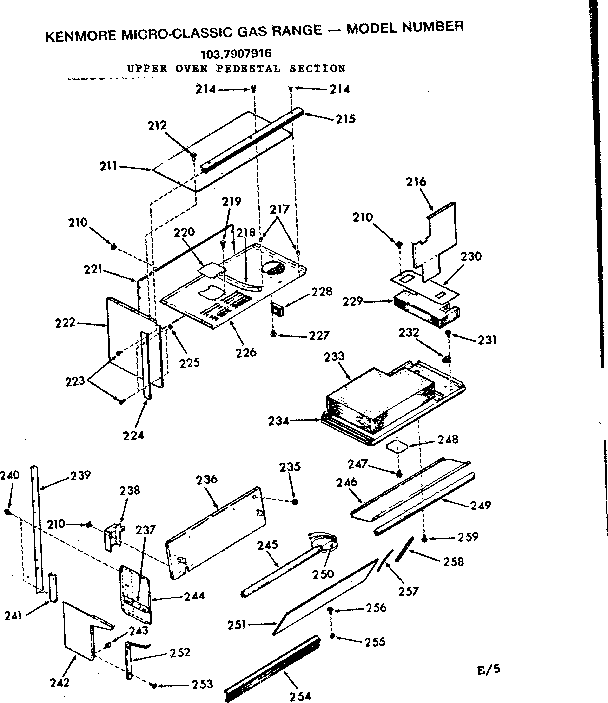 Upper oven pedestal section