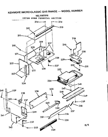 Upper oven pedestal section