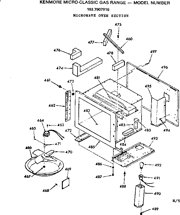 Microwave oven section