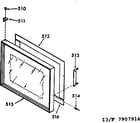 Kenmore 1037907916 microwave oven door section diagram