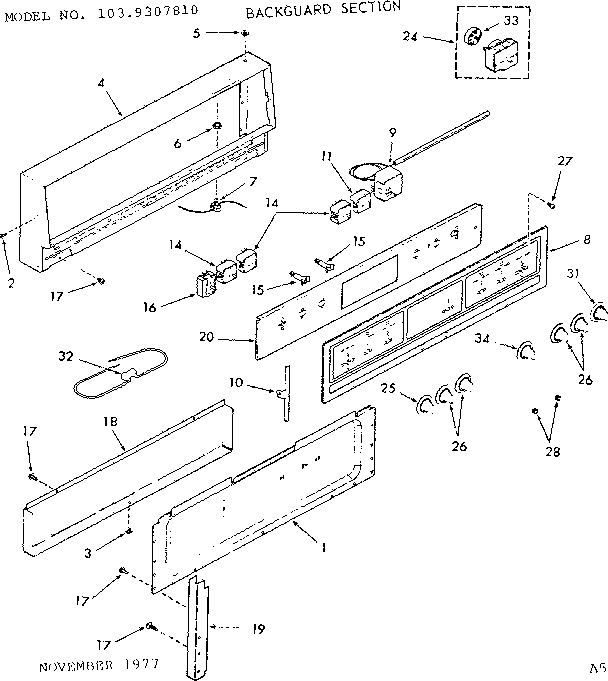 Backguard section
