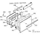 Kenmore 1039307810 oven door section diagram