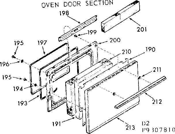 Oven door section