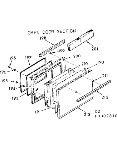 Oven door section