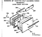 Kenmore 1039307913 oven door section diagram