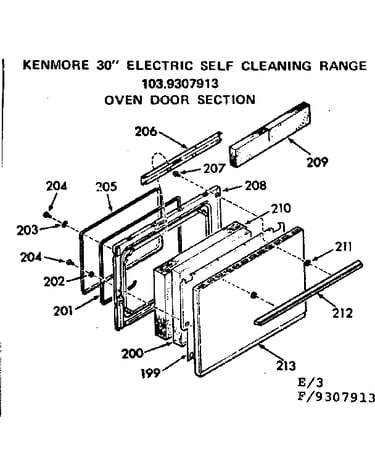 Oven door section