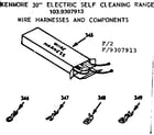 Kenmore 1039307913 wire harnesses and components diagram